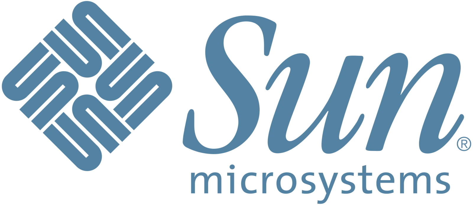 Logo storico di Sun Microsystems: la scritta 'SUN' in viola, composta come ambigramma con le lettere disposte a 90 gradi.