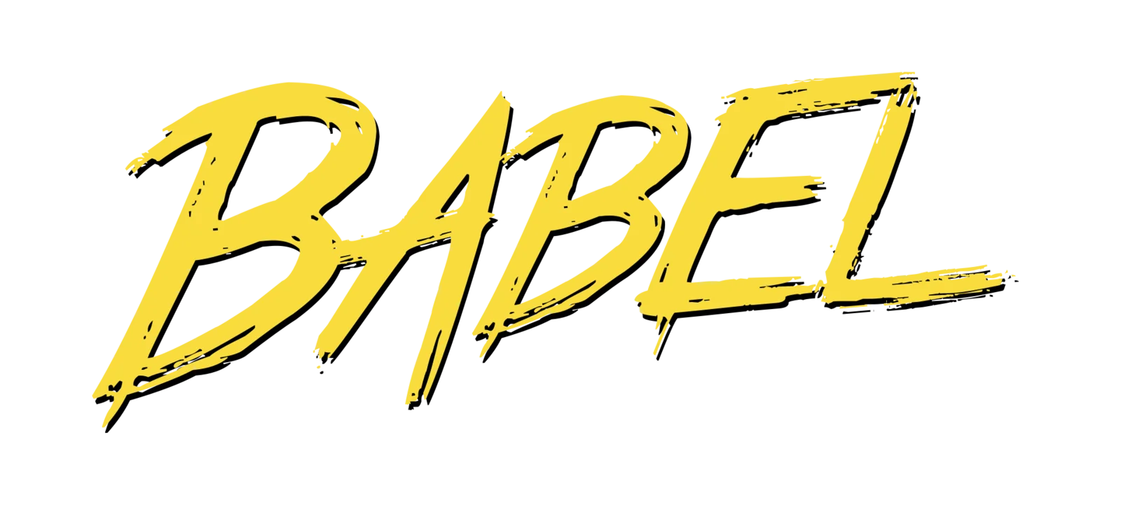 Logo wordmark di Babel: la scritta 'babel' in giallo oro su sfondo trasparente.