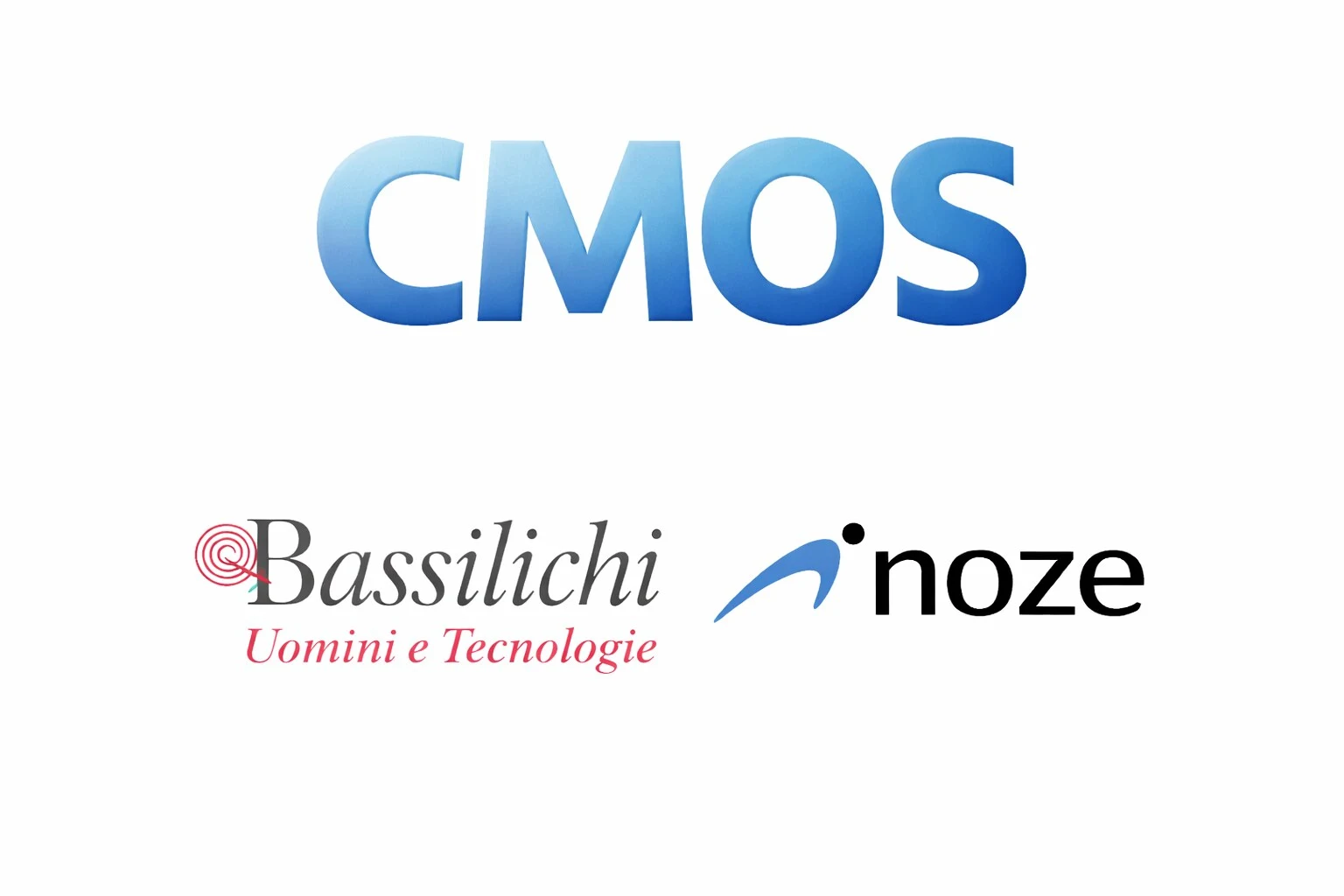Il logo del progetto CMOS con i marchi dei partner del consorzio, Bassilichi e noze.
