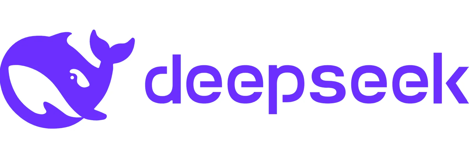 Logo DeepSeek: icona di una balena stilizzata accanto alla scritta DeepSeek, in tonalita viola su sfondo chiaro.