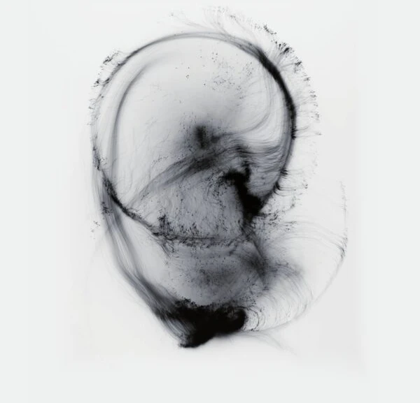 Illustrazione astratta a inchiostro nero, dalla copertina dell'edizione italiana di «L'inconscio macchinico» di Félix Guattari.