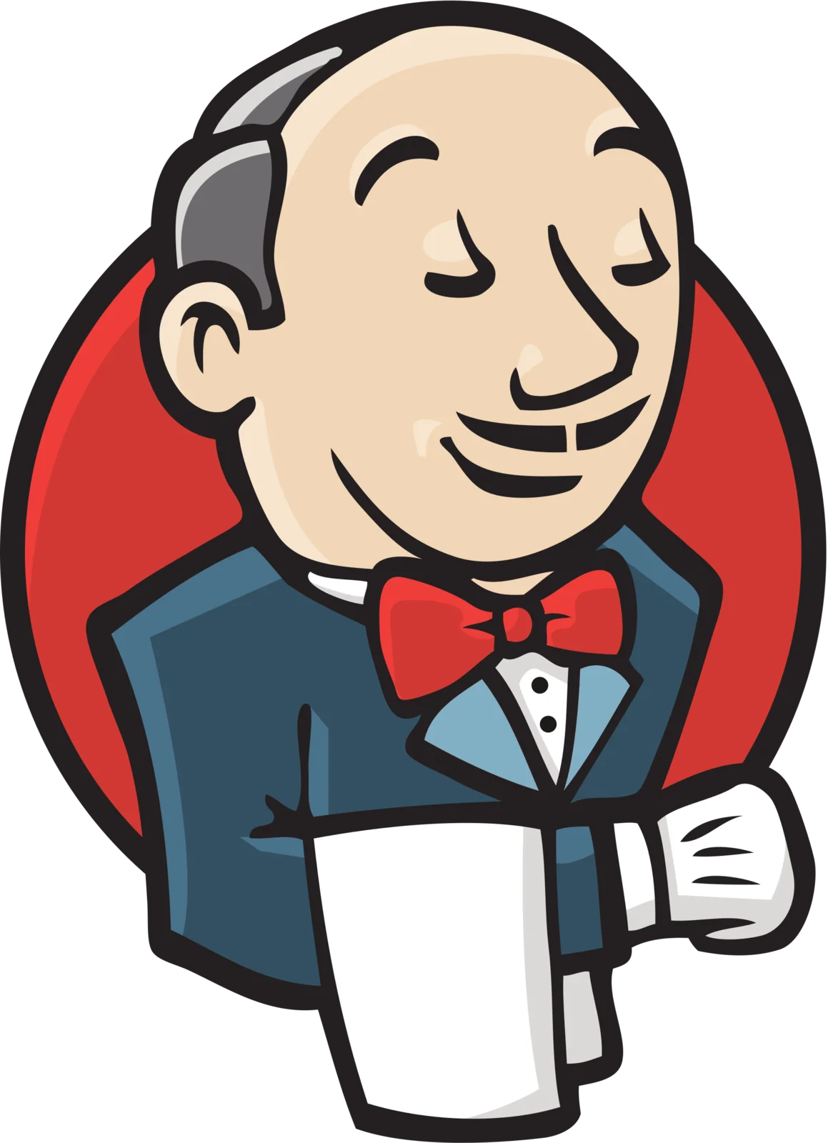 Logo di Jenkins: la mascotte di un maggiordomo stilizzato con baffi e papillon, simbolo del server di continuous integration.