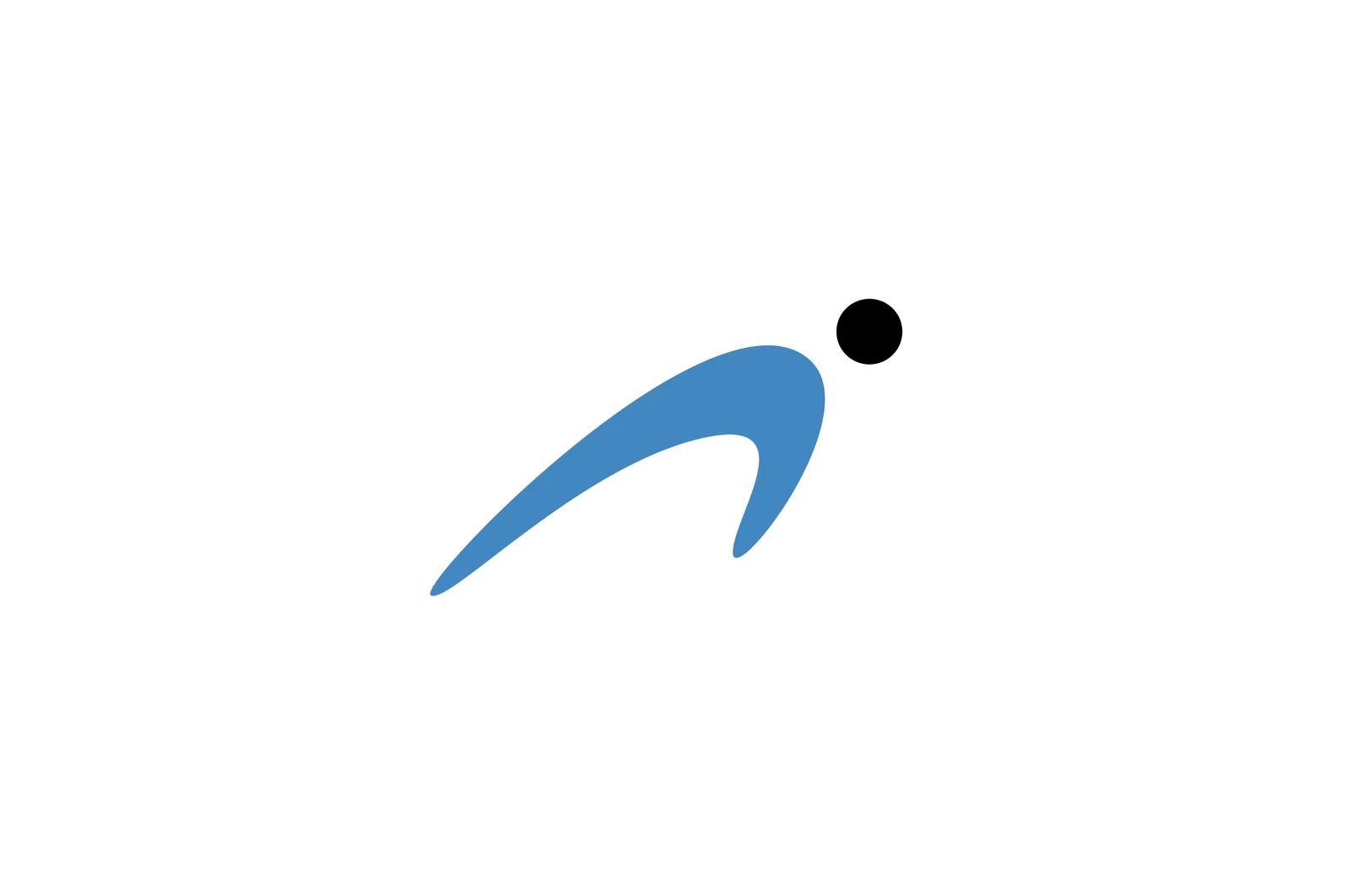 Il logo di noze: una figura blu stilizzata e slanciata con un punto nero, su sfondo bianco.