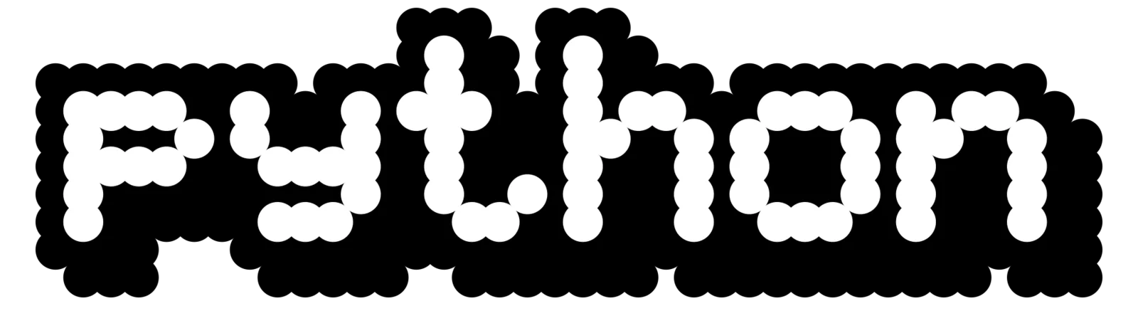 Logo storico 'dot matrix' di Python: la parola 'python' in caratteri stilizzati, usata sul sito ufficiale fino al 2006.
